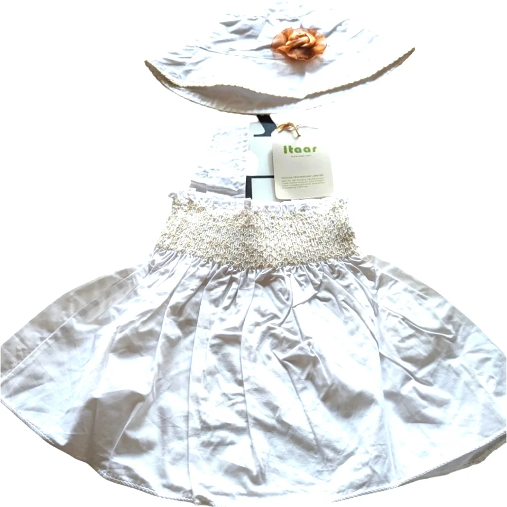 Itaar Baby clothes Toddler Girl Ruffle Dress + Pants +‎ Hat Outfit Set 0-6Months - Picture 3 of 6